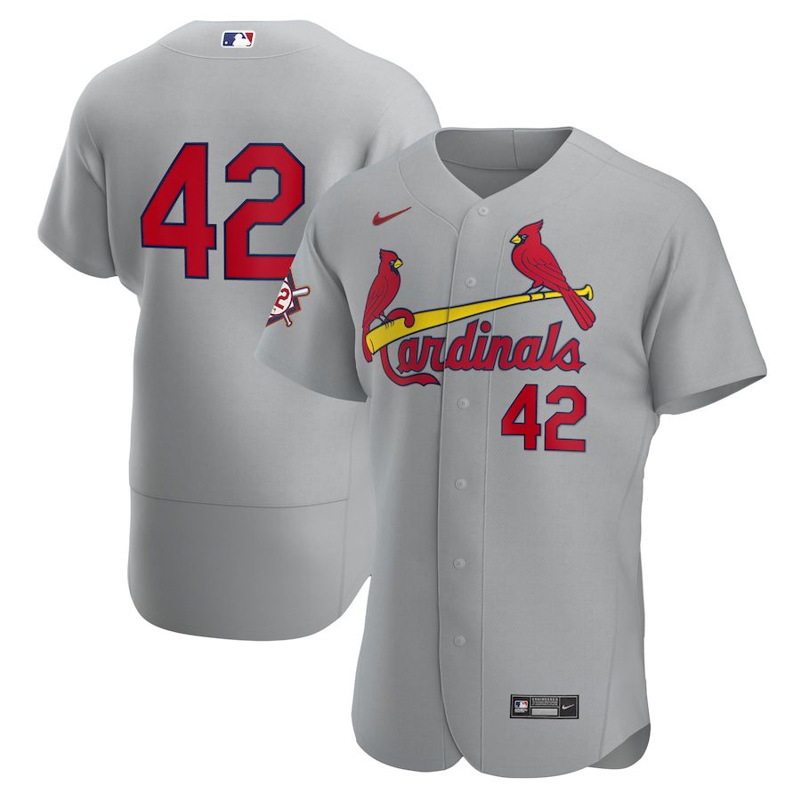 Mens St. Louis Cardinals #42 Nike Gray Road Jackie Robinson Day Authentic MLB Jerseys->chicago cubs->MLB Jersey